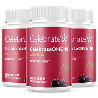 CelebrateONE 18 Once Daily Bariatric Multivitamin med jern, tyggbar 