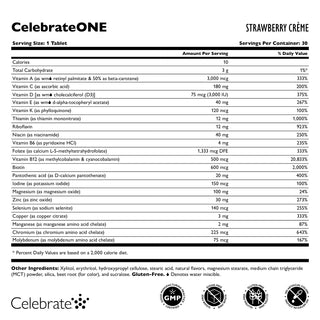 CelebrateONE Bariatric One A Day Multivitamin tyggbar, jernfri 