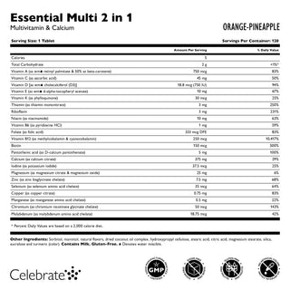 Essensiell Multi 2 i 1 Multivitamin med Kalsium, Tyggbar 