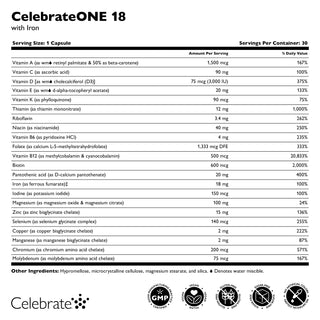 CelebrateONE 18 Once Daily Bariatric Multivitamin med jern, kapsler 