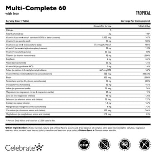 Multi-Complete 60 Bariatrisk Multivitamin med Jern, Tyggetablett, Tropical 