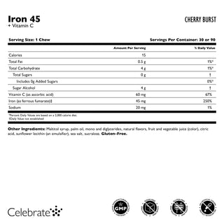 Iron 45 mg + Vitamin C, Soft Chews