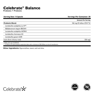 Celebrate® BALANCE Probiotic + Prebiotisk, Kapsler 