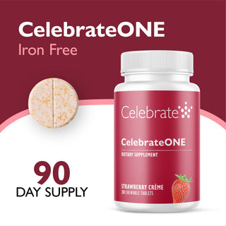 CelebrateONE Once Daily Bariatric Multivitamin uten jern, tyggbar 