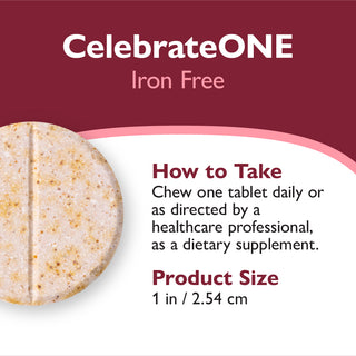 CelebrateONE Once Daily Bariatric Multivitamin uten jern, tyggbar 