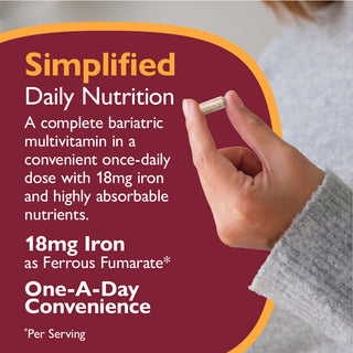 CelebrateONE 18 Once Daily Bariatric Multivitamin med jern, kapsler 