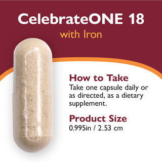 CelebrateONE 18 Once Daily Bariatric Multivitamin med jern, kapsler 