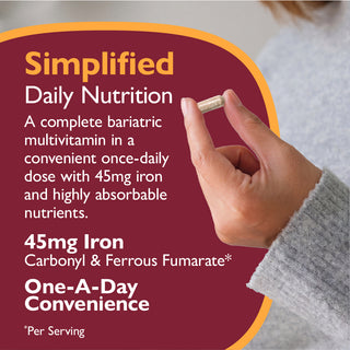 CelebrateONE 45 Once Daily Bariatrisk Multivitamin med Jern, Kapsler 