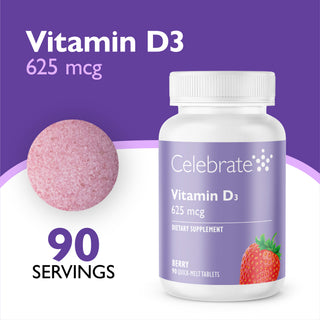 Vitamin D3 625mcg (25.000 IE), Hurtig-smelt, Berry 