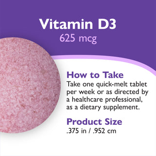 Vitamin D3 625mcg (25.000 IE), Hurtig-smelt, Berry 