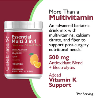 Essensiell Multi 3 i 1 Multivitamin med Kalsium, Drikkeblanding 