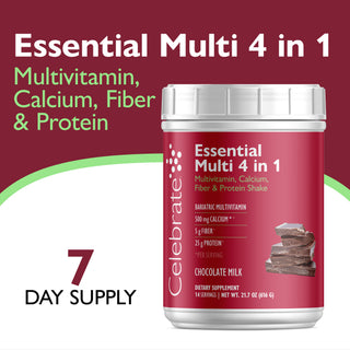 Essensiell Multi 4 i 1 Multivitamin med Kalsium + Protein, Pulver 