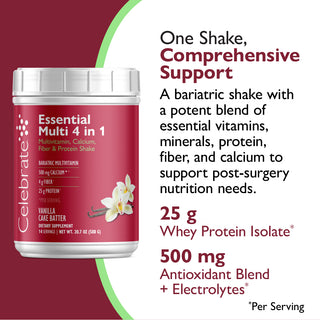 Essensiell Multi 4 i 1 Multivitamin med Kalsium + Protein, Pulver 