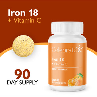 Jern 18 mg + Vitamin C, Tyggbar, Orange 