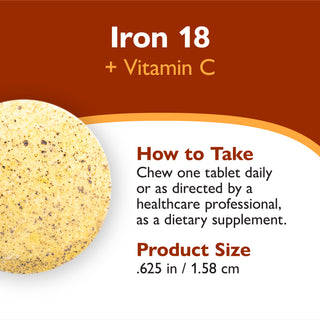 Jern 18 mg + Vitamin C, Tyggbar, Orange 
