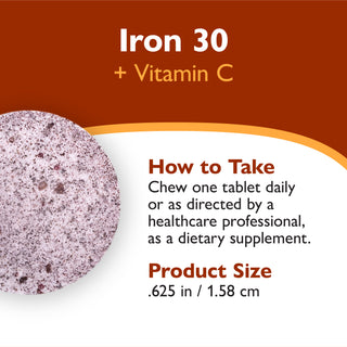 Jern 30 mg + Vitamin C, Tyggbar, Grape 