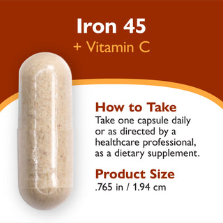 Jern 45 mg + Vitamin C, kapsler 