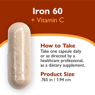 Jern 60 mg + Vitamin C, kapsler 