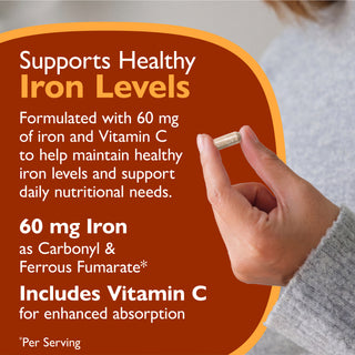 Jern 60 mg + Vitamin C, kapsler 