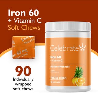 Jern 60 mg + Vitamin C, Myke Tyggis, Twisted Citrus 