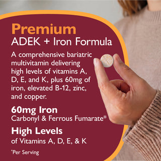Multi-ADEK Vitamin med 60mg Jern, Tyggbar, Grape 