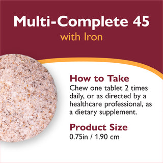 Multi-Complete 45 Bariatrisk Multivitamin med Jern, Tyggbar 