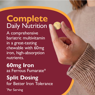 Multi-Complete 60 Bariatrisk Multivitamin med Jern, Tyggetablett, Tropical 