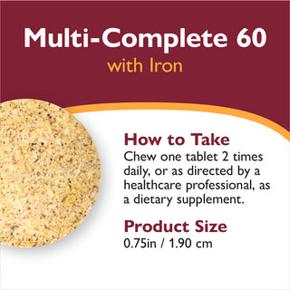 Multi-Complete 60 Bariatrisk Multivitamin med Jern, Tyggetablett, Tropical 