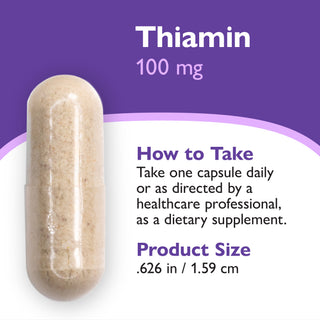 Tiamin Vitamin B1, 100 mg, Kapsler 