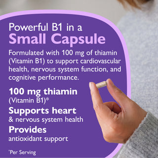 Tiamin Vitamin B1, 100 mg, Kapsler 