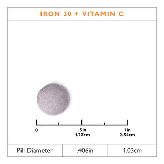 Jern 30 mg + Vitamin C ikke-tyggbar tablett 