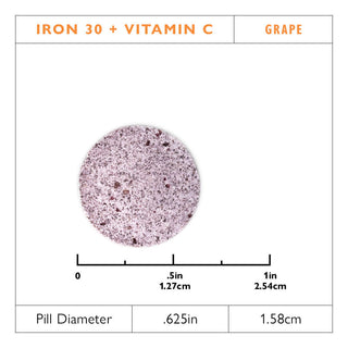 Jern 30 mg + Vitamin C, Tyggbar, Grape 